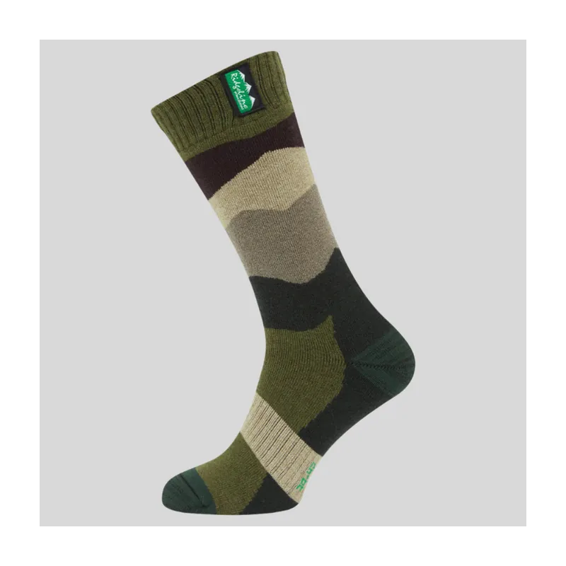 Fabrikspris | Merino Wool Field Socks Full Length Olive Stripes