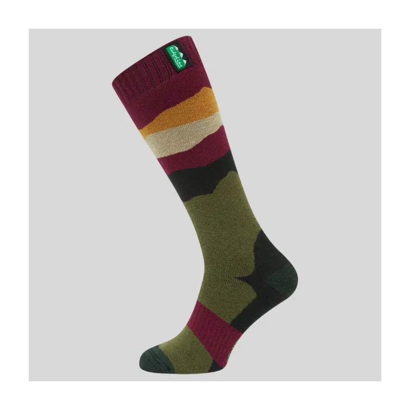 Merino Wool Field Socks Full Length Berry Stripes - Precis inkommet