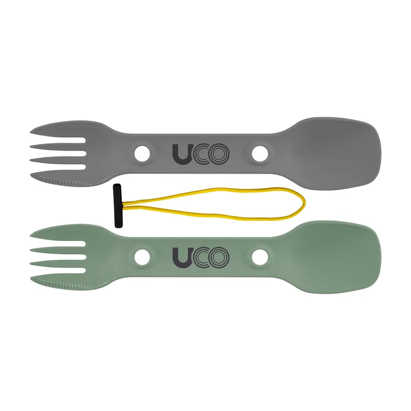 Premium | Utility Spork 2Pk with cord Green+Charcoal