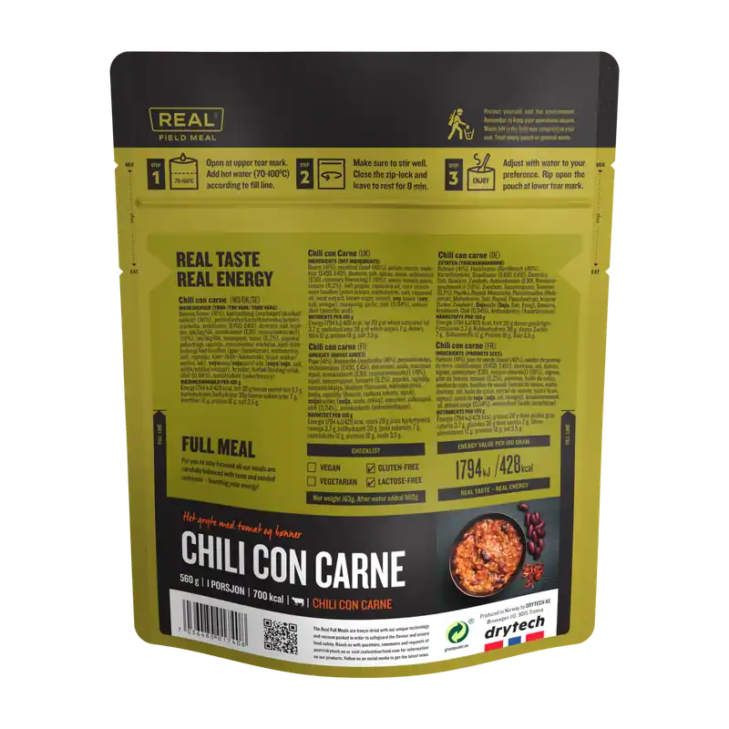 Mycket uppskattad - Field Meal - Full meal 700 kcal Chili con carne