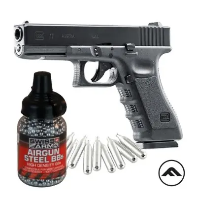 Glock 17 GEN3 Blowback CO2 4,5mm BB Luftpistol Paket - Nyhet i sortimentet