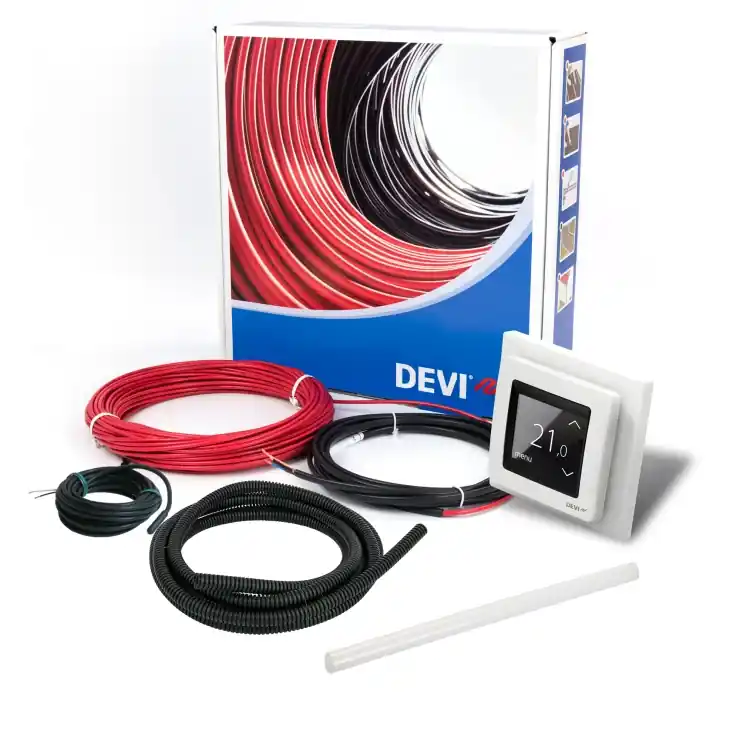 Golvvärmepaket DEVIcomfort™ 10T - 10 W/m, 20 m + Termostat DEVIreg™ Touch - Spara nu