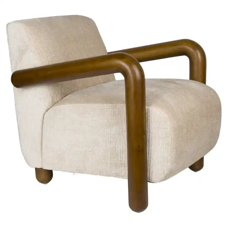 Dutchbone Loungefåtölj Robinson Beige, Trä | Extra rabatt