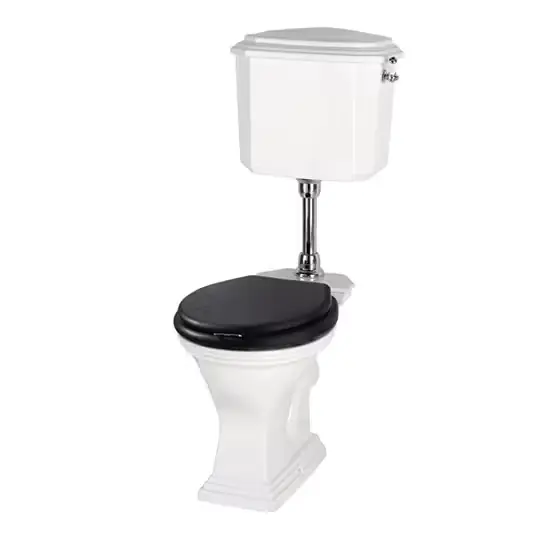 Erbjudande | Toalettstol ImperialAstoria Deco LLVit/Krom Sits Ek Mjukstängande Träsits