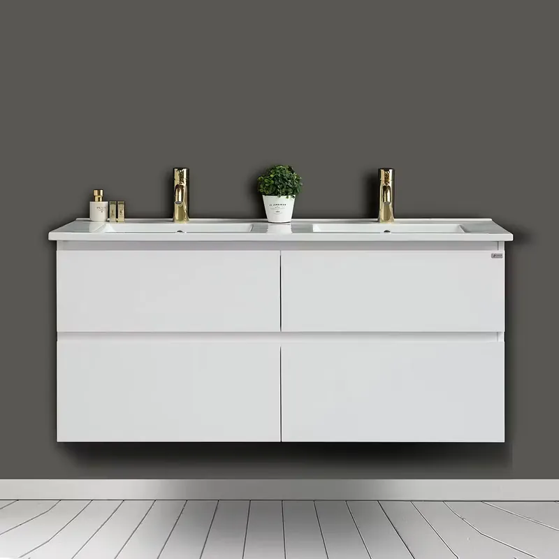 Dagens deal - Tvättställsskåp 4AQUASlim H Med 4 Lådor & Grepplist