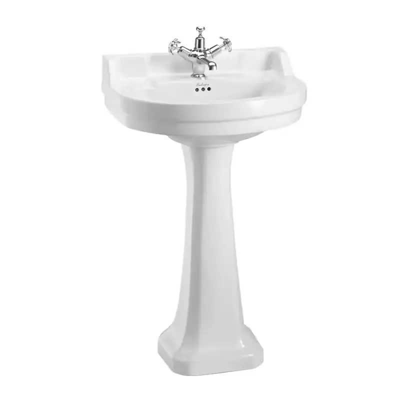 Begränsat antal - Tvättställ BurlingtonEdwardian Runt med Piedestal 560 mm