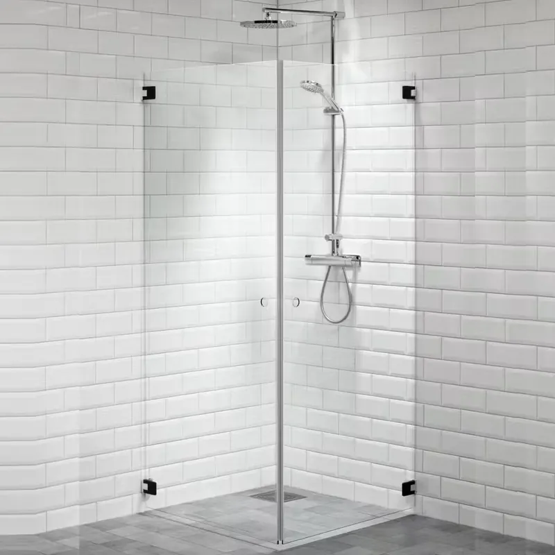 Duschhörna AlternaCapoLxB 780x780 mm, Beslag Svart | Dagens erbjudande